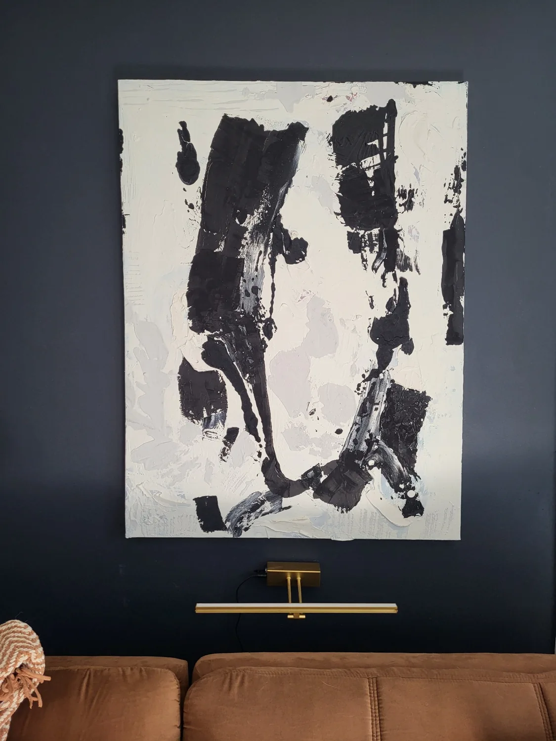 Actual black and white abstract painting