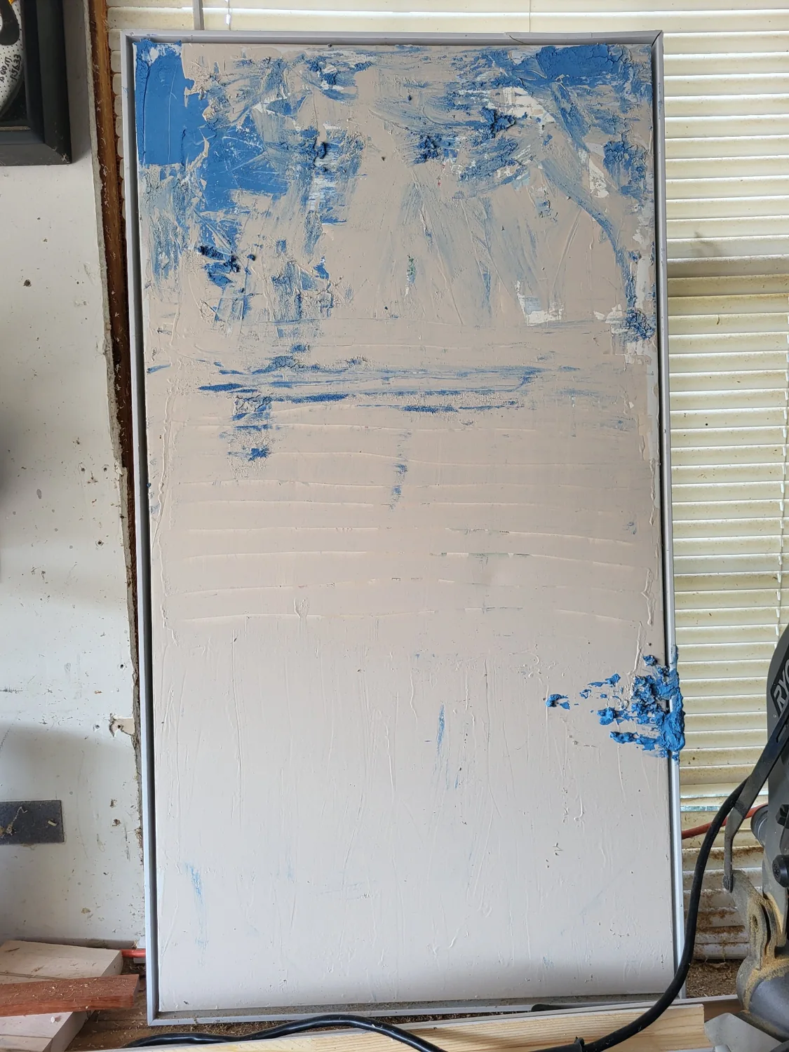 Actual blue textured painting