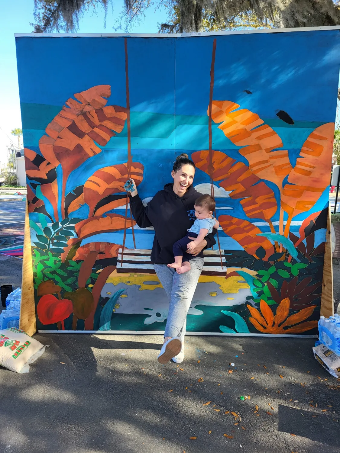 Actual large-scale tropical painting